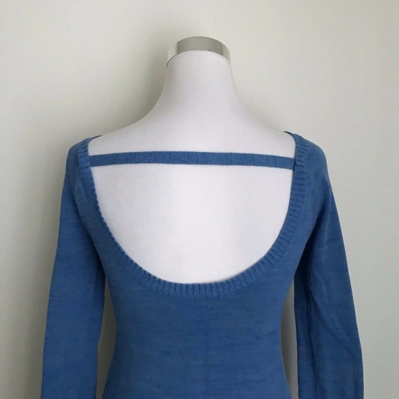 Cooperative Urban Outfitters Blue Palm Tree Sweater Open Strap Back Size XS - Picture 6 of 10